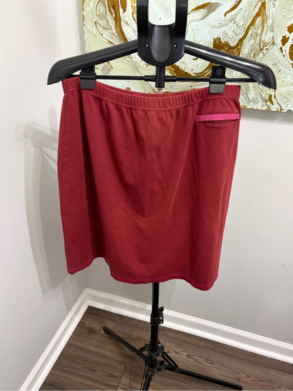 Vintage Patagonia Organic Cotton Tidal Skirt Red Contrast Pink Zip Size Large